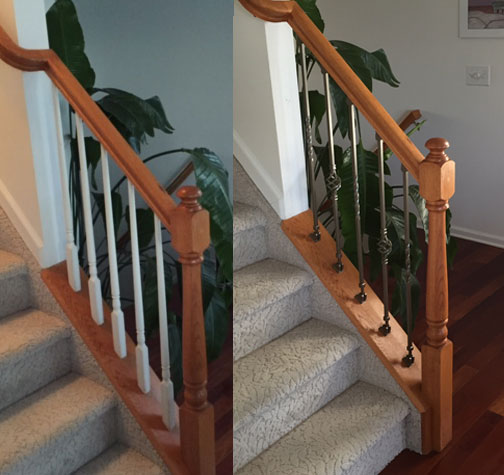 Before/After Pics of Ole’ Iron Slides Easy to install iron balusters